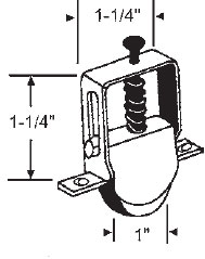 STB Sliding Glass Door Roller, Steel Wheel, 1&quot; Diameter | 10343M