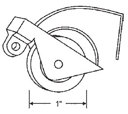 STB Sliding Glass Door Roller, Nylon Wheel, 1&quot; Diameter | 10348