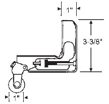 STB Sliding Glass Door Roller, Nylon Wheel, 1&quot; Diameter | 10355
