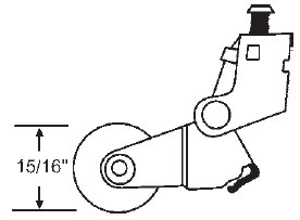 STB Sliding Glass Door Roller, Steel Wheel, 15/16&quot; Diameter | 10367M