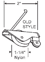 STB Sliding Glass Door Roller, Nylon Wheel, 1-1/4&quot; Diameter | 10368