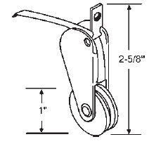 STB Sliding Glass Door Roller, Steel Wheel, 1&quot; Diameter | 10372