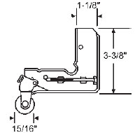 STB Sliding Glass Door Roller, Steel Wheel, 15/16&quot; Diameter | 10373M