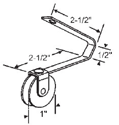 STB Sliding Glass Door Roller, Nylon Wheel, 1&quot; Diameter | 10388