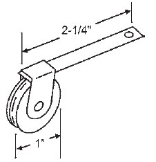 STB Sliding Glass Door Roller, Steel Wheel, 1&quot; Diameter | 10392