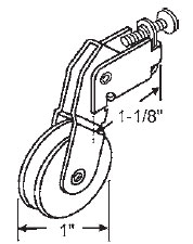 STB Sliding Glass Door Roller, Steel Wheel, 1&quot; Diameter | 10394M