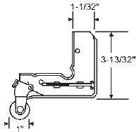 STB Sliding Glass Door Roller for Steel Doors, Nylon Wheel, 1&quot; Diameter | 10398