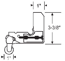 STB Sliding Glass Door Roller, Nylon Wheel, 1&quot; Diameter | 10399