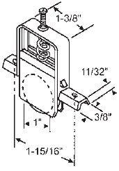 STB Sliding Glass Door Roller, Nylon Wheel, 1&quot; Diameter | 10404