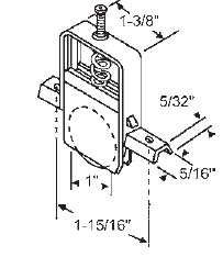 STB Sliding Glass Door Roller, Steel Wheel, 1&quot; Diameter, 5/16&quot; Wide Housing | 10406M