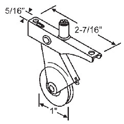 TechnologyLK STB Sliding Screen Door Roller, Stainless Steel Wheel, Top Adjustment Screw, 1&quot; Diameter | 10410SS