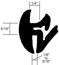CRL-Automotive CRL One-Piece Self-Sealing Universal Weatherstrip  1/8&quot; to 3/16&quot; Panel - 1/4&quot; Glass | 10248