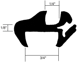 CRL-Automotive CRL One-Piece Self-Sealing Universal Weatherstrip 3/4&quot; Panel - 1/4&quot; Glass | 10249