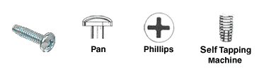 C.R. Laurence CRL 10-24 x 1-5/8&quot; Pan Head Phillips Self-Tapping Machine Screws - Package | 1024X158PHPTS
