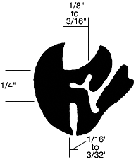 CRL-Automotive CRL One-Piece Self-Sealing Weatherstrip 1/16&quot; to 3/32&quot; Panel - 1/8&quot; to 3/16&quot; Glass | 10252