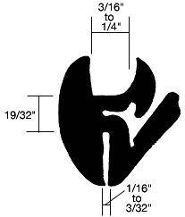 CRL-Automotive CRL One-Piece Self-Sealing Weatherstrip 1/16&quot; to 3/32&quot; Panel - 3/16&quot; to 1/4&quot; Glass | 10254