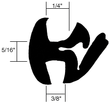 CRL-Automotive CRL One-Piece Self-Sealing Weatherstrip 3/8&quot; Panel - 1/4&quot; Glass | 10276