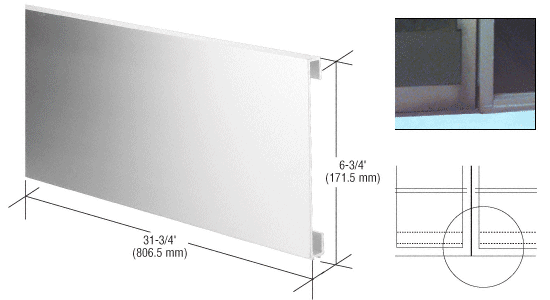 C.R. Laurence CRL Aluminum Finish 10&quot;  Bottom Door Rail Adaptor | 10AD
