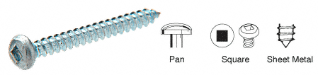 CRL 10 x 2&quot; Square Drive (Robertson) Pan Head Sheet Metal Screws | 10X2PSD