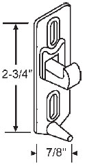 STB Sliding Door Keeper, Chrome Plated,  2-3/4&quot; Height, 7/8&quot; Width | 12205