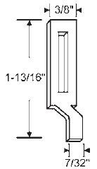 STB Sliding Door Keeper, Metal, 1-13/16&quot; Height, 3/8&quot; Width | 12206