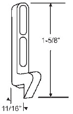STB Sliding Door Keeper, Mill Finish, 1-5/8&quot; Height, 11/16&quot; Width | 12207