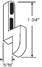 STB Sliding Door Keeper, Mill Finish, 1-3/4&quot; Height, 5/16&quot; Width | 12212