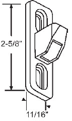 STB Sliding Door Keeper, Chrome,  2-5/8&quot; Height, 11/16&quot; Width | 12214