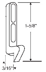 STB Sliding Door Keeper, Mill Finish, 1-5/8&quot; Height, 3/16&quot; Width | 12226