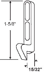 STB Sliding Door Keeper, Mill Finish, 1-5/8&quot; Height, 15/32&quot; Width | 12230