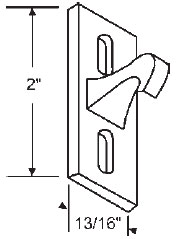 STB Sliding Door Keeper, Chrome Plated,  2&quot; Height, 13/16&quot; Width | 12251
