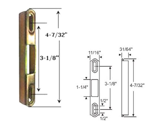 TechnologyLK STB Sliding Glass Patio Door Keeper, 4-7/32&quot; Height x 11/16&quot; Width  | 12271