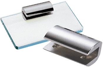 C.R. Laurence CRL Chrome 2-3/4&quot; Long No-Drill Glass Shelf Clamp for 1/2&quot; Glass | 1470CHR