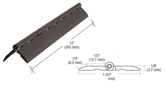 Continuous Hinge, Black Acrylic | 12AHBL
