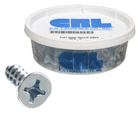 C.R. Laurence CRL 12 x 3/4 Inch Flat Head Phillips Sheet Metal Screws - Pack of 100 | 12X34FHPSMS