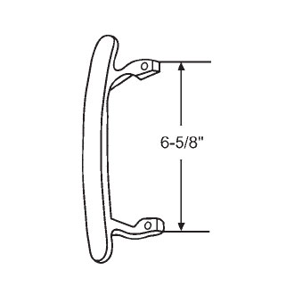 TechnologyLK STB Sliding Glass Patio Door Interior Pull Handle, Chrome, 6-5/8&quot; Screw Holes | 13105