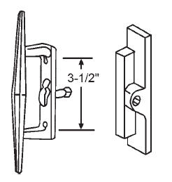 TechnologyLK STB Sliding Glass Patio Door Handle Set, Internal Locking, Non-Keyed, 3-1/2&quot; Screw Holes  | 13106