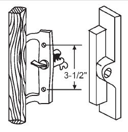 TechnologyLK STB Sliding Glass Patio Door Handle Set, Internal Locking, Non-Keyed, Black, 3-1/2&quot; Screw Holes  | 13106X
