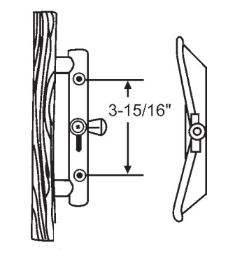 Wood/Aluminum Non-Keyed Sliding Glass Door Handle Set with Internal Lock, 3-15/16&quot; Screw Holes | 13114