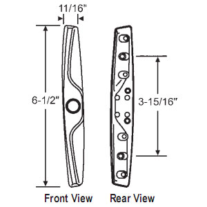 TechnologyLK STB Sliding Glass Patio Door Outside Pull for Internal Locking Handle Set, Aluminum, 3-15/16&quot; Screw Holes  | 13142