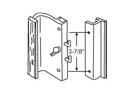 TechnologyLK STB Sliding Glass Patio Door Handle Set, Hook Style, Non-Keyed, Black, 3-7/8&quot; Screw Holes | 13153B