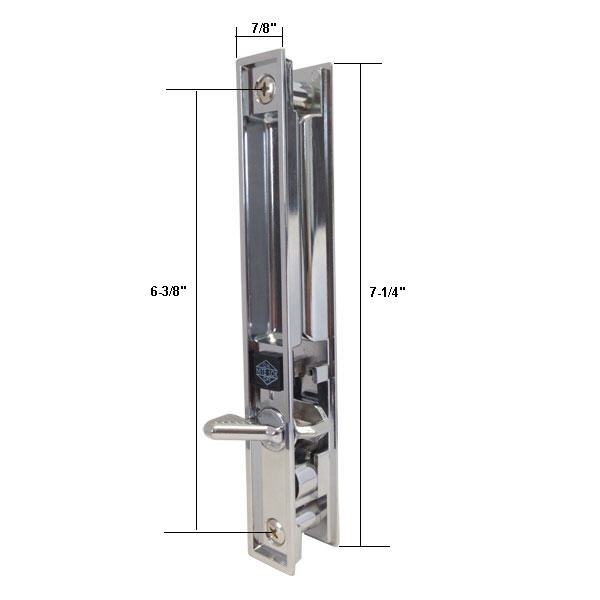 Non-Keyed Flush Mount Sliding Glass Door Handle Set, 6-3/8&quot; Screw Holes | 13-175 | 13175