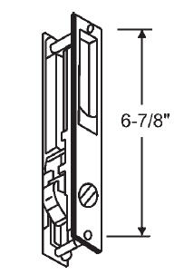 Non-Keyed Flush Mount Sliding Glass Door Handle Set, 6-7/8&quot; Screw Holes for Daryl PR300 Doors | 13178X