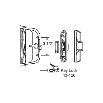 Strybuc Industries STB Sliding Glass Patio Door Handle Set, Mortise Type, Non-Keyed, Gray, 3-15/16&quot; Screw Holes  | 13188