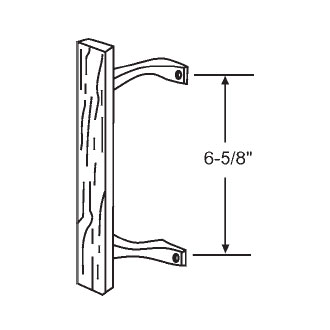 TechnologyLK STB Sliding Glass Patio Door Interior Pull Handle, Chrome with Wood Handle, 6-5/8&quot; Screw Holes | 13232