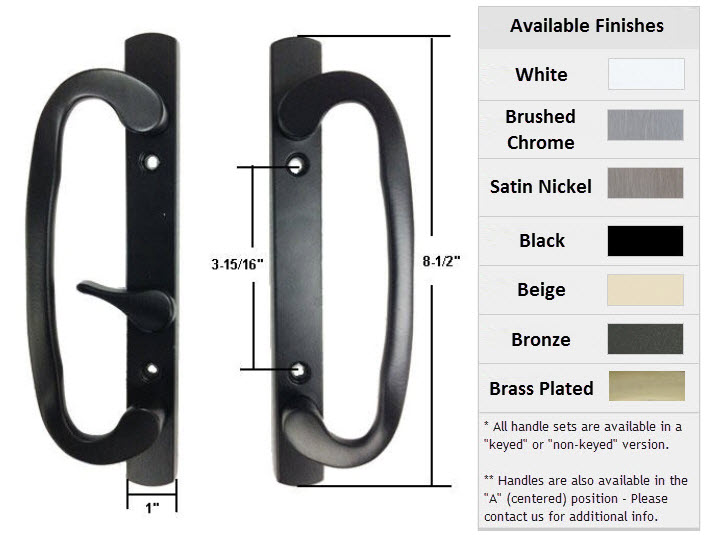Sliding Glass Patio Door Hardware: Mortise Locks, Handles Sets, Pulls | 13245B