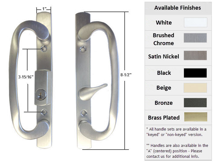 Sliding Glass Patio Door Hardware: Mortise Locks, Handles Sets, Pulls | 13245BCK