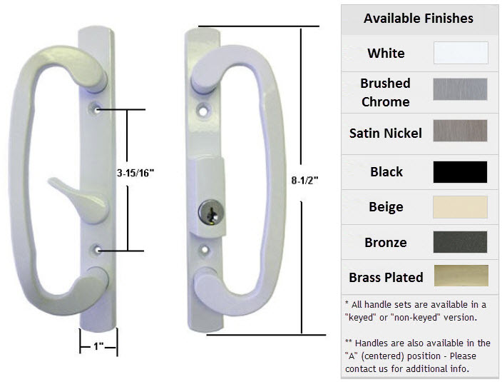 Sliding Glass Patio Door Hardware: Mortise Locks, Handles Sets, Pulls | 13245WK