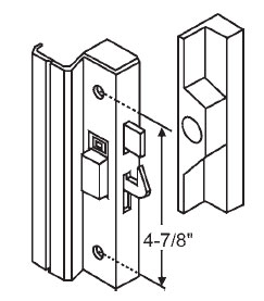 TechnologyLK STB Sliding Glass Patio Door Handle Set, Hook Style, Non-Keyed, Black, 4-7/8&quot; Screw Holes | 13255