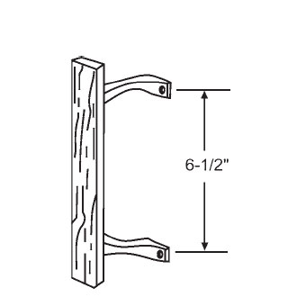 TechnologyLK STB Sliding Glass Patio Door Interior Pull Handle, Chrome with Wood Handle, 6-1/2&quot; Screw Holes | 13259